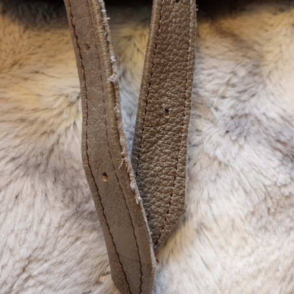 Grey Leather Mini Back Pack/Shoulder Bag. Size 9"w x 14"h x 11.5"d - Picture 11 of 11